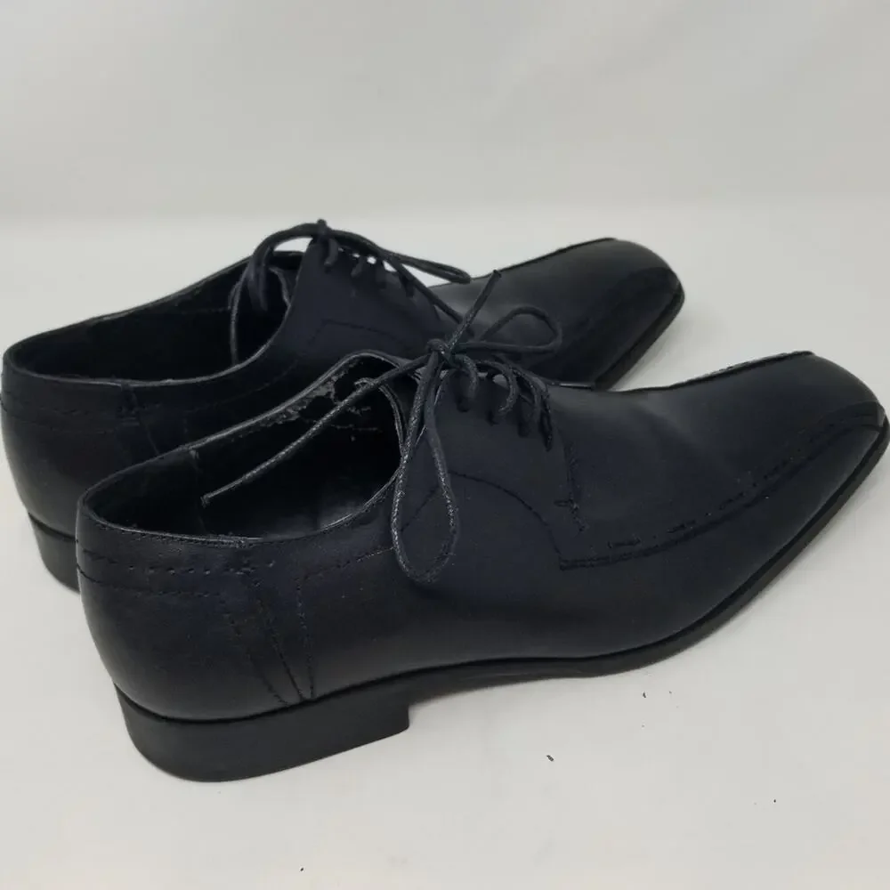 Steve Madden Men's Leather Black Trennt style Lace Up Dress Shoes Oxfords Size10